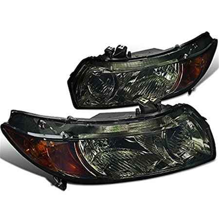 Overtime 2006-2010 Honda Civic 2 Door Euro Headlights - Smoke OV2654349